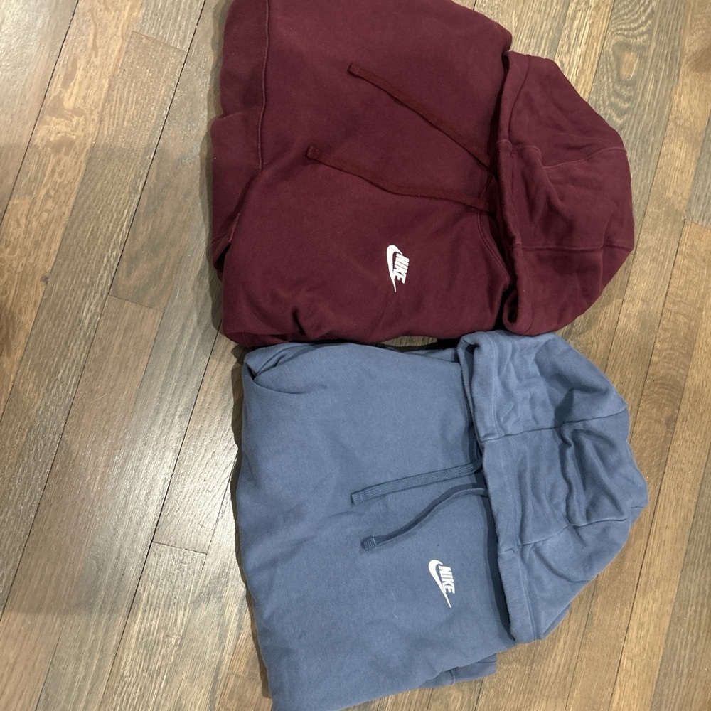 2in1 Nike sweatshirts w hoods in Burgundy and Blue